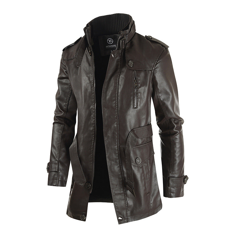 Leopold Marchbanks | Leather Jacket With Stand Collar