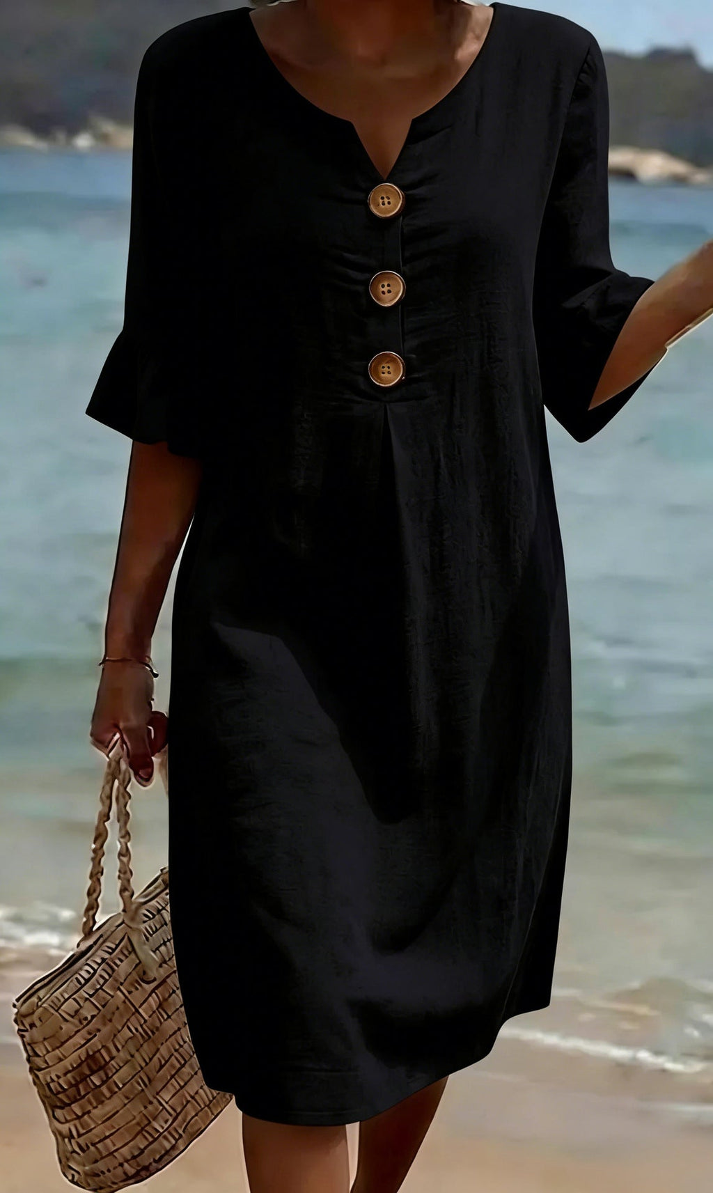 Amelia Whitmore | Casual Button Midi Dress For Women