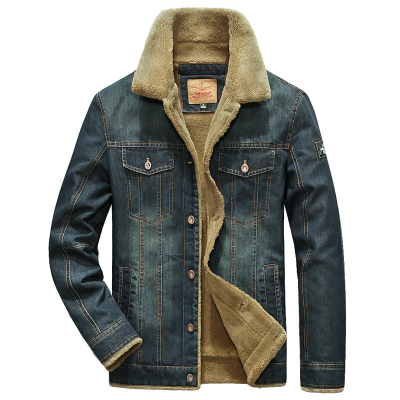 Malcolm Turner | Sherpa Collar Denim Trucker Jacket for Men