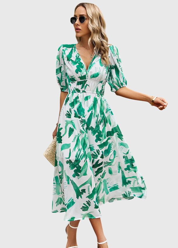 Bianca Moreau | Floral Summer Dress with Smocked Waist