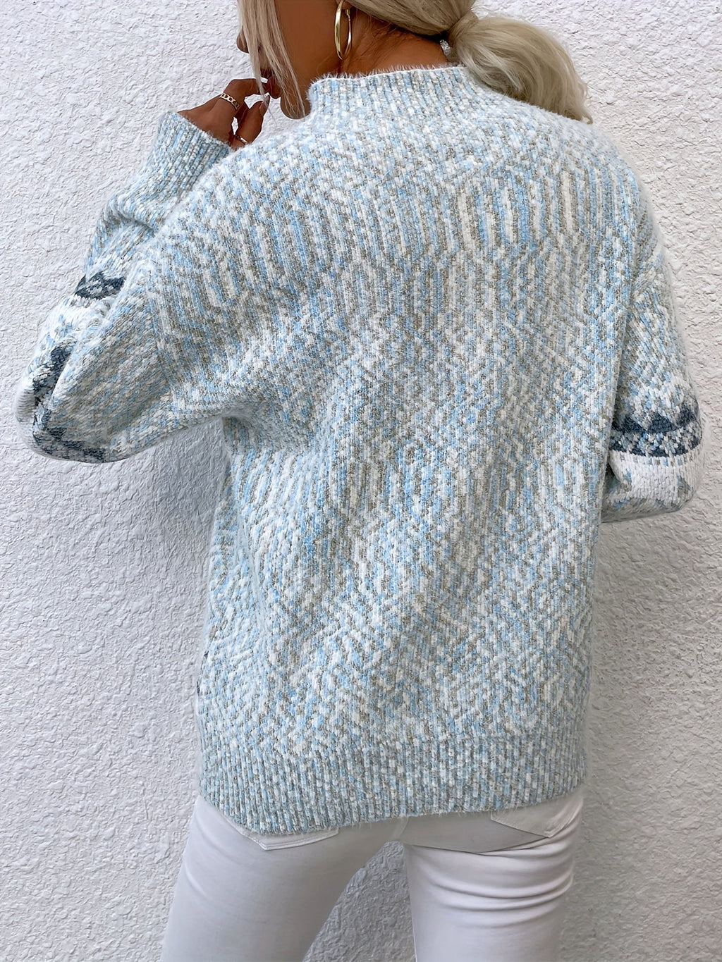 Cressida Ainsworth | Cozy Snowflake Mock-Neck Sweater