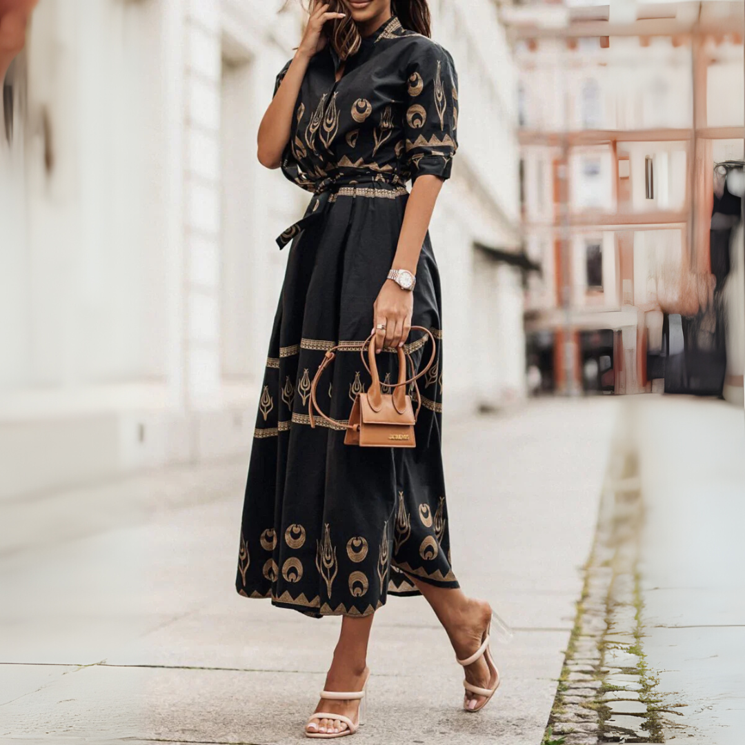 Matilda Brennan | Cotton Maxi Dress With Tribal Print