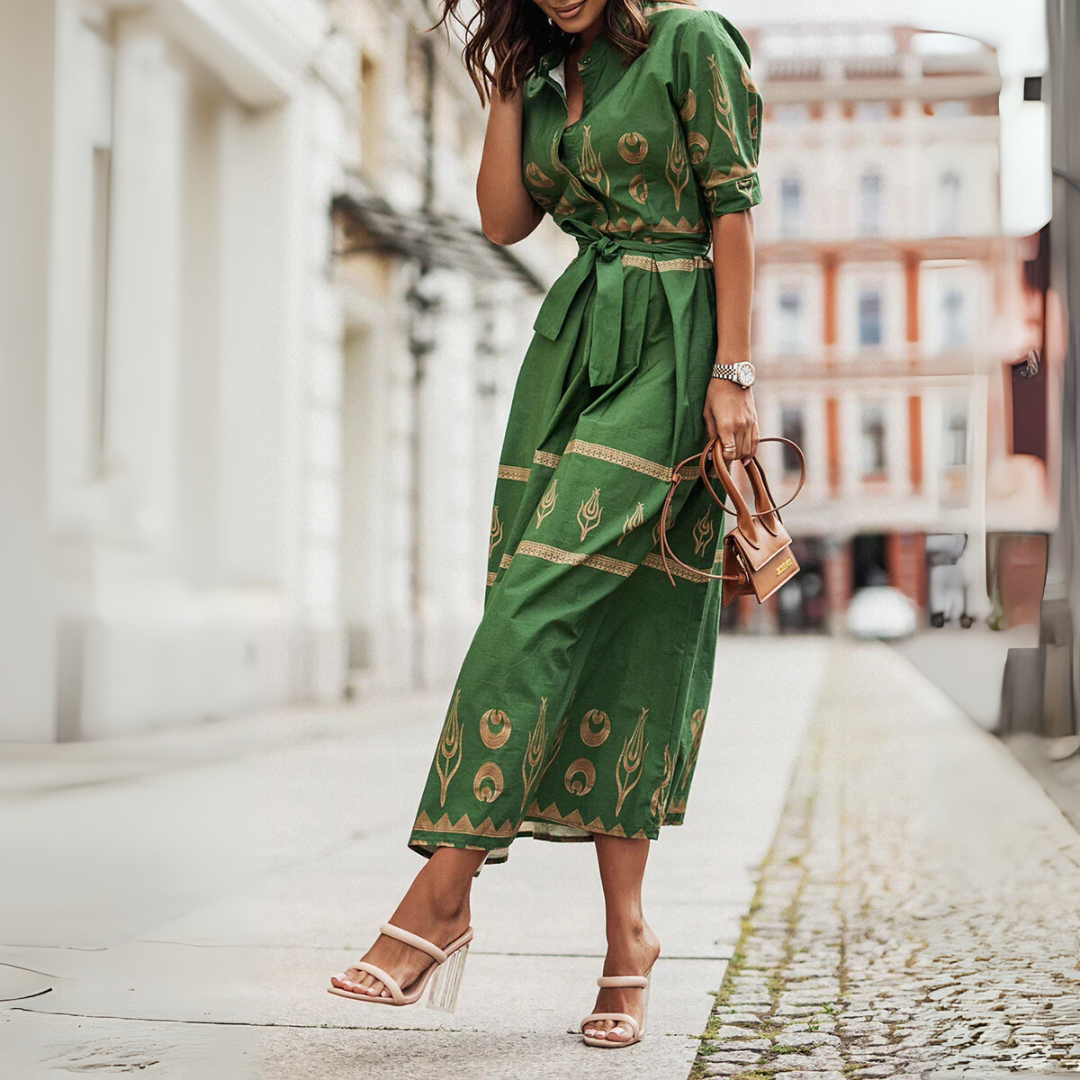 Matilda Brennan | Cotton Maxi Dress With Tribal Print