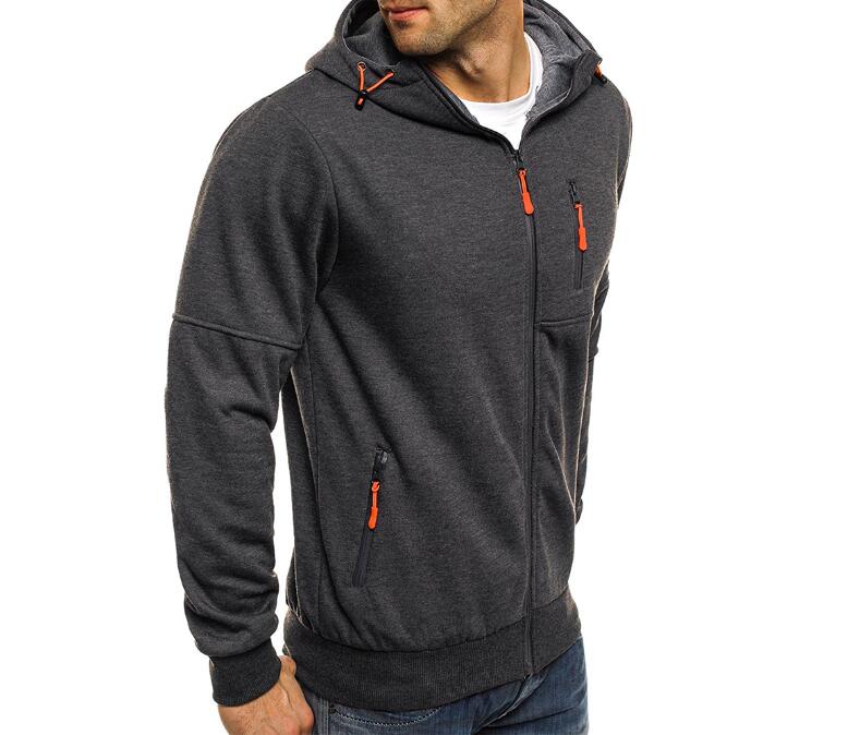 Ellis Marchmont | Black Zip-Up Hoodie with Neon Zip Details