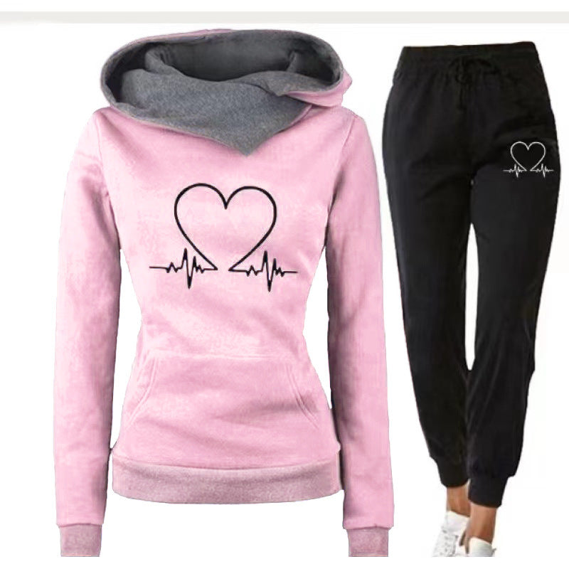 Poppy Wilson | Heart Print Hooded Tracksuit Set