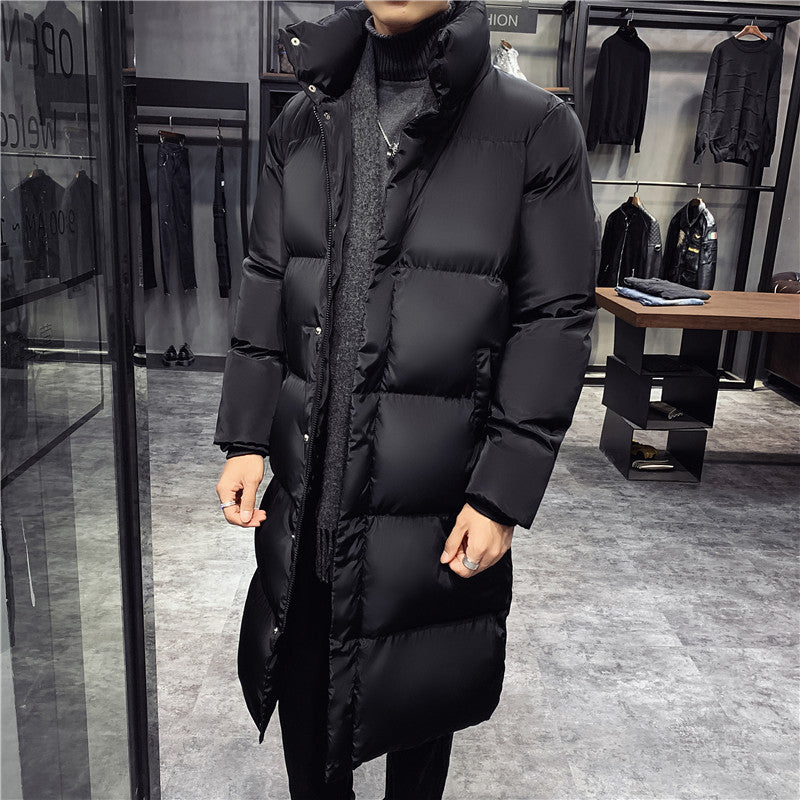 Rowan Kettering | Longline Puffer Mens Coat with Stand Collar