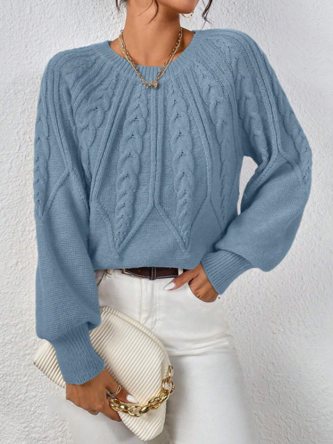 Lydia Cooper | Round Neck Cable Knit Sweater