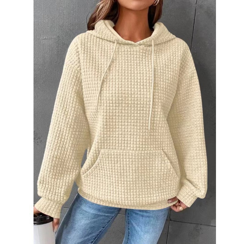 Lydia Cross | Waffle Knit Hoodie With Drawstring Detail
