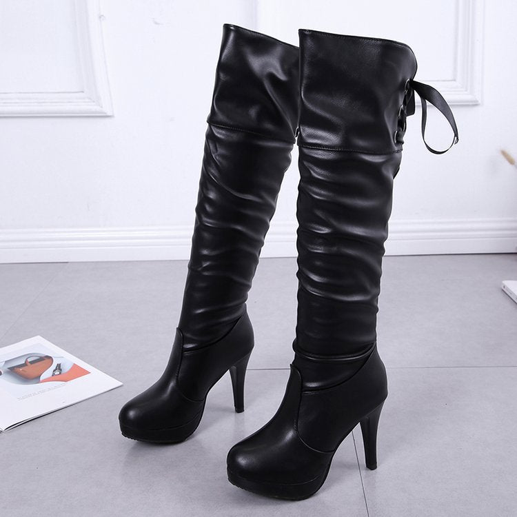 Georgina Fletcher | Over-the-Knee Lace-Up Stiletto Boots