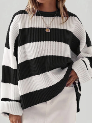Lily Forsythe | Striped Batwing Sleeve Knit Jumper