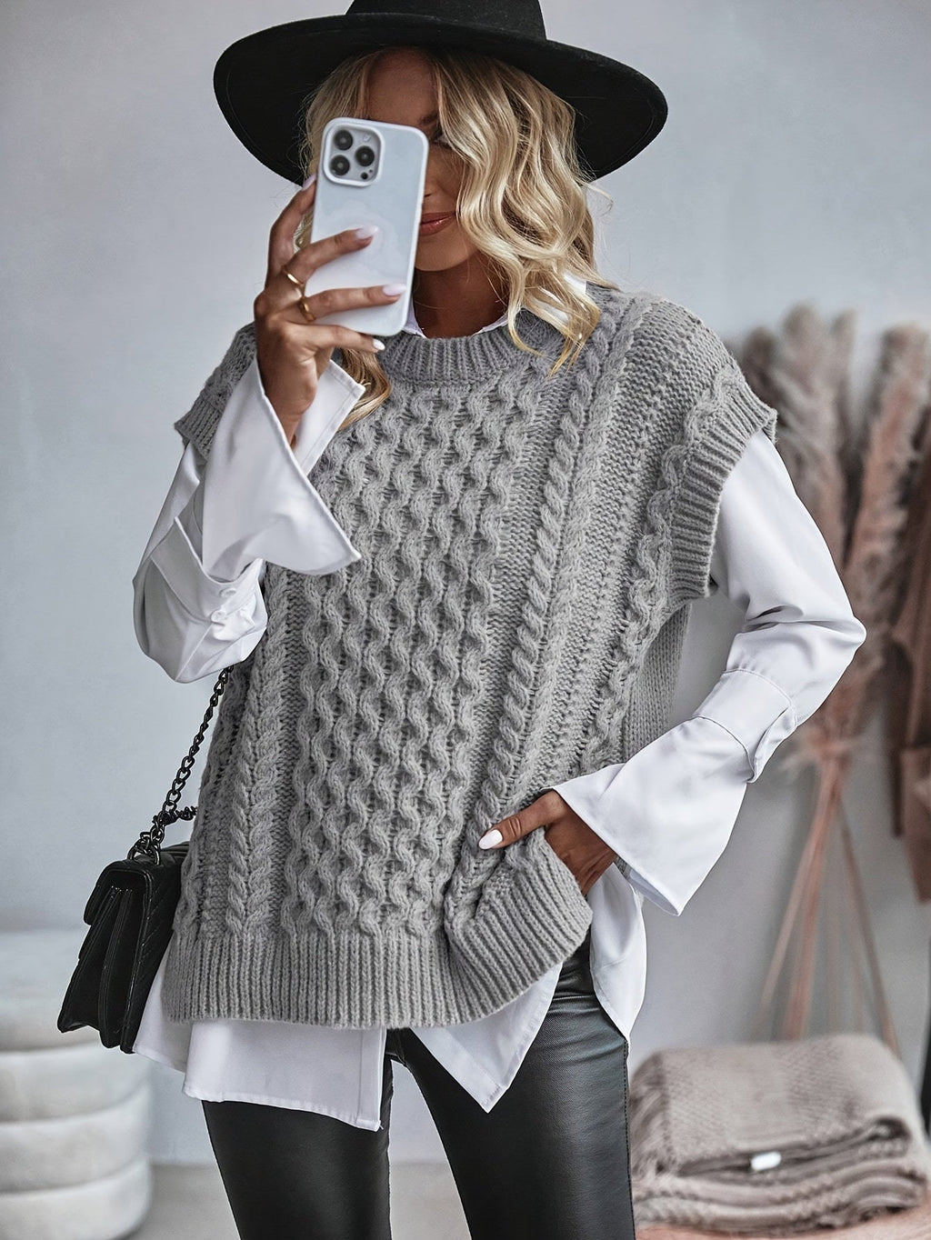 Alice Scott | Cozy Cable-Knit Sweater Vest