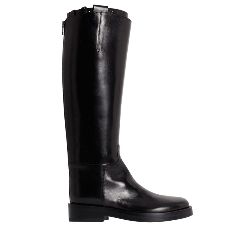 Delphine Ashcott | Knee-High Lace-Up Leather Boots