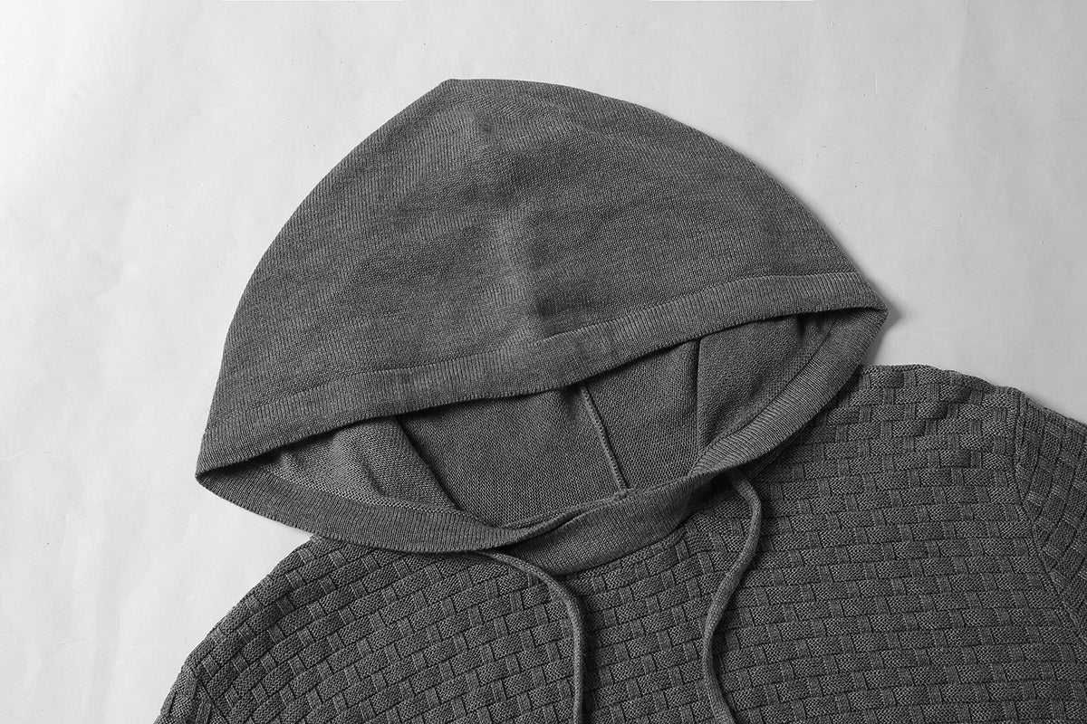 Jasper Coldwell | Textured Knit Hoodie With Drawstring Hood