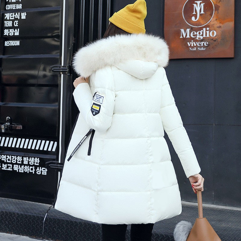 Diana Thomas | Mid-Length Faux Fur Hood Puffer Coat