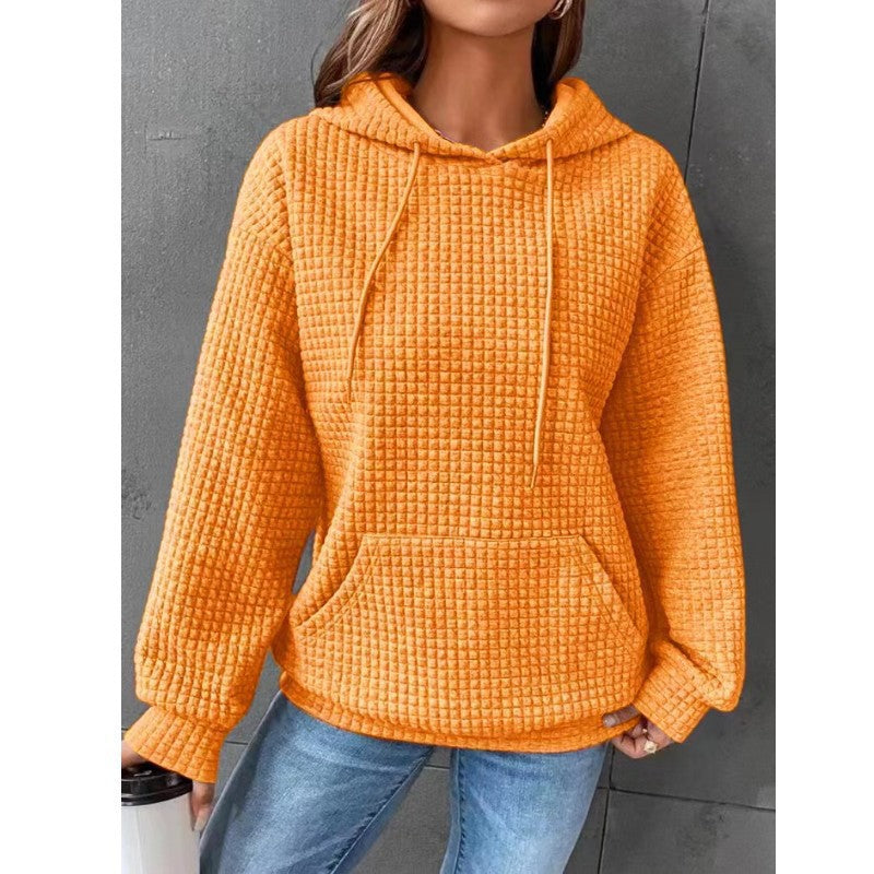 Lydia Cross | Waffle Knit Hoodie With Drawstring Detail