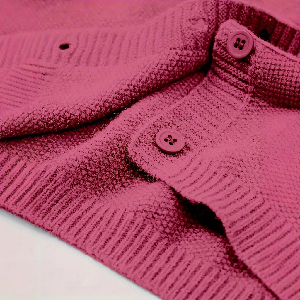 Emma Hughes | Rose Pink Knitted Crew Neck Cardigan