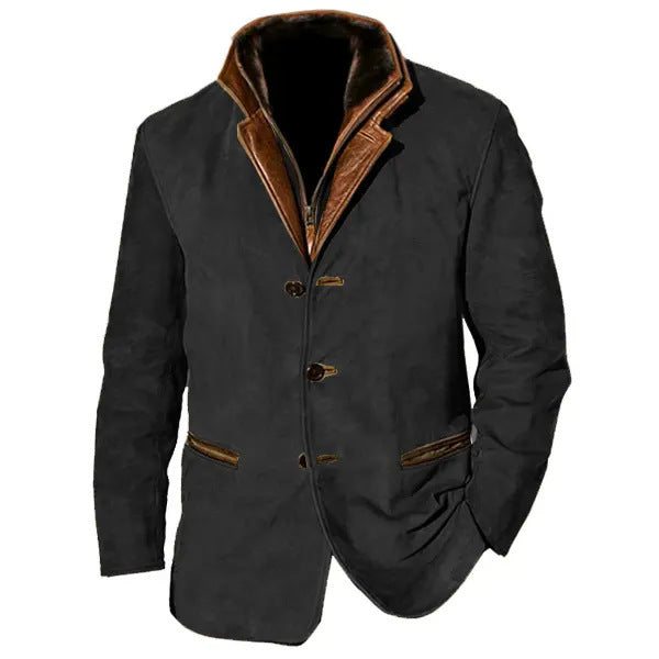 Nigel Pemberton | Suede-Look Mens Jacket With Contrast Trim