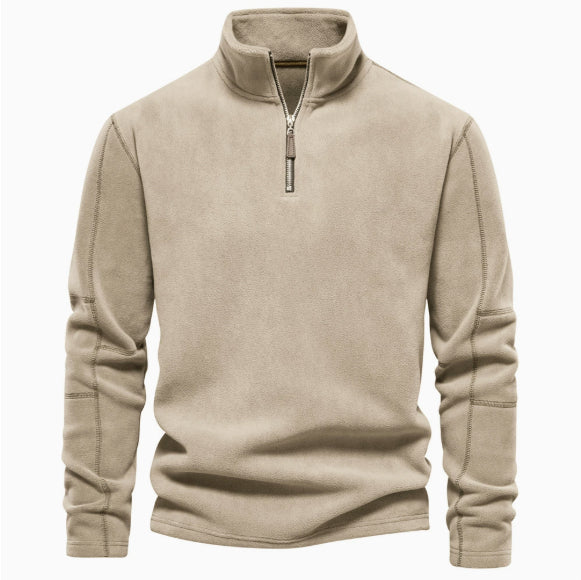 Gareth Underhill | Stand-Collar Half-Zip Fleece Sweatshirt