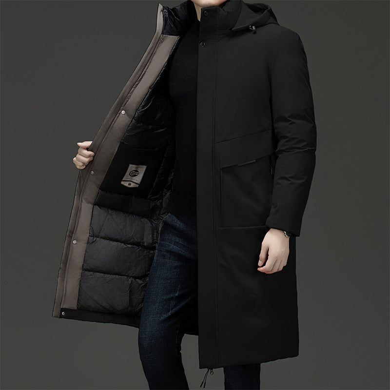 Nathaniel Fletcher | Long Hooded Puffer Jacket for Men