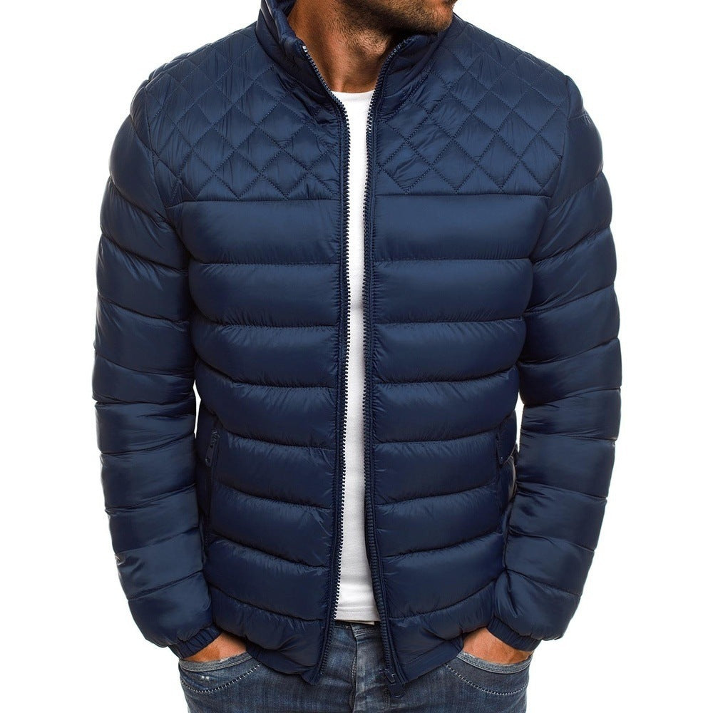 Jasper Morris | Quilted Stand Collar Puffer Jacket for Men