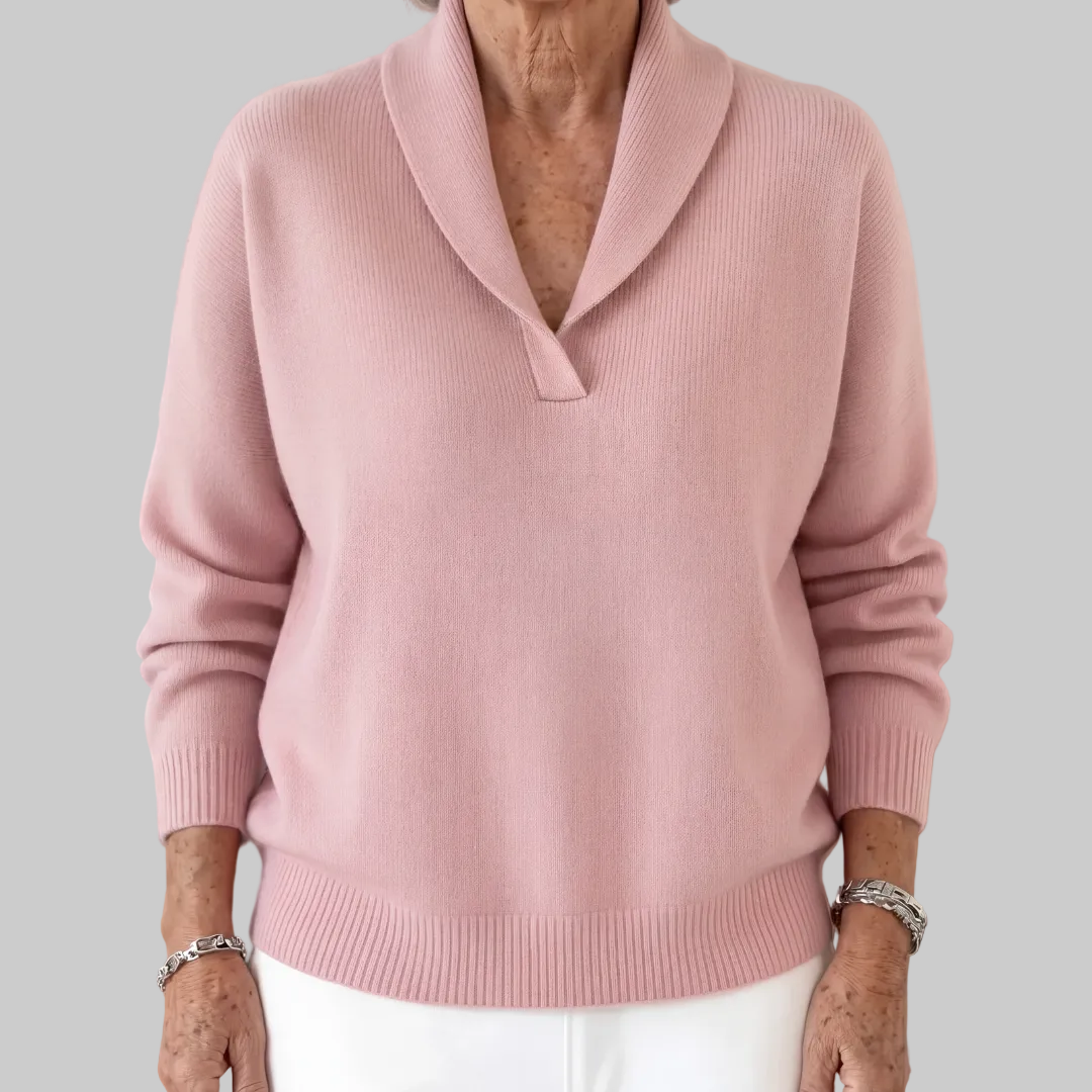 Relaxed Fit Shawl Collar Knit Jumper