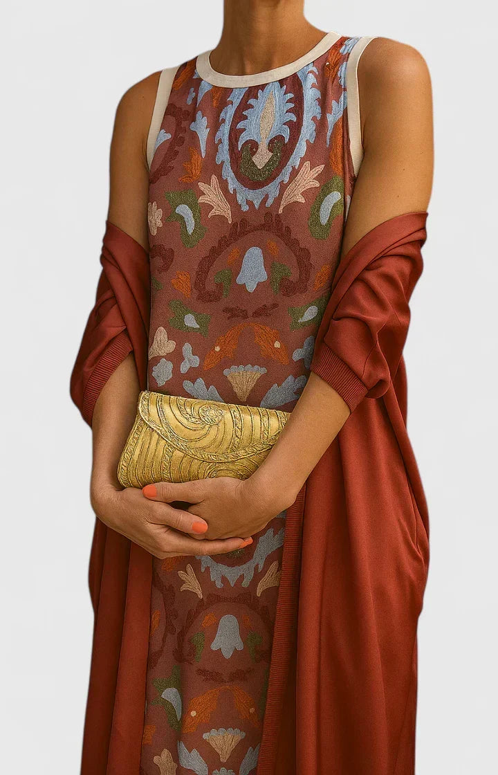 Georgina Wexford | Ikat Print Maxi Dress With Matching Stole