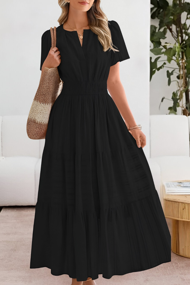 Freya Dunmore | Cotton Tiered Maxi Dress With Flutter Sleeves