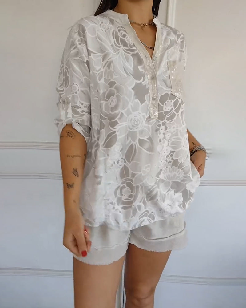 Imogen Sutcliffe | Floral Print Blouse With Roll-Up Sleeves