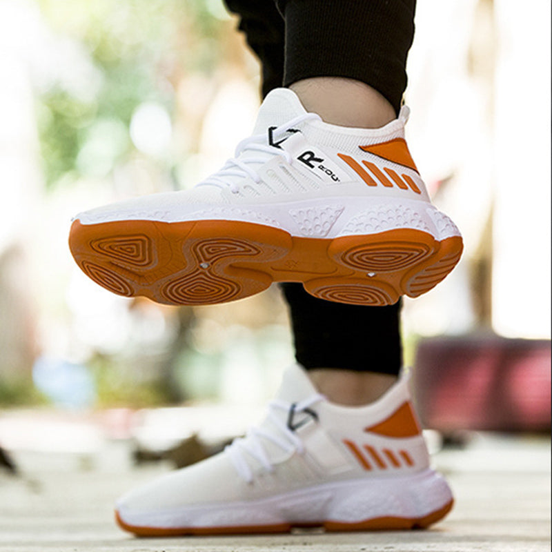 Duncan Ellery | White Mesh Sports Sneakers For Men