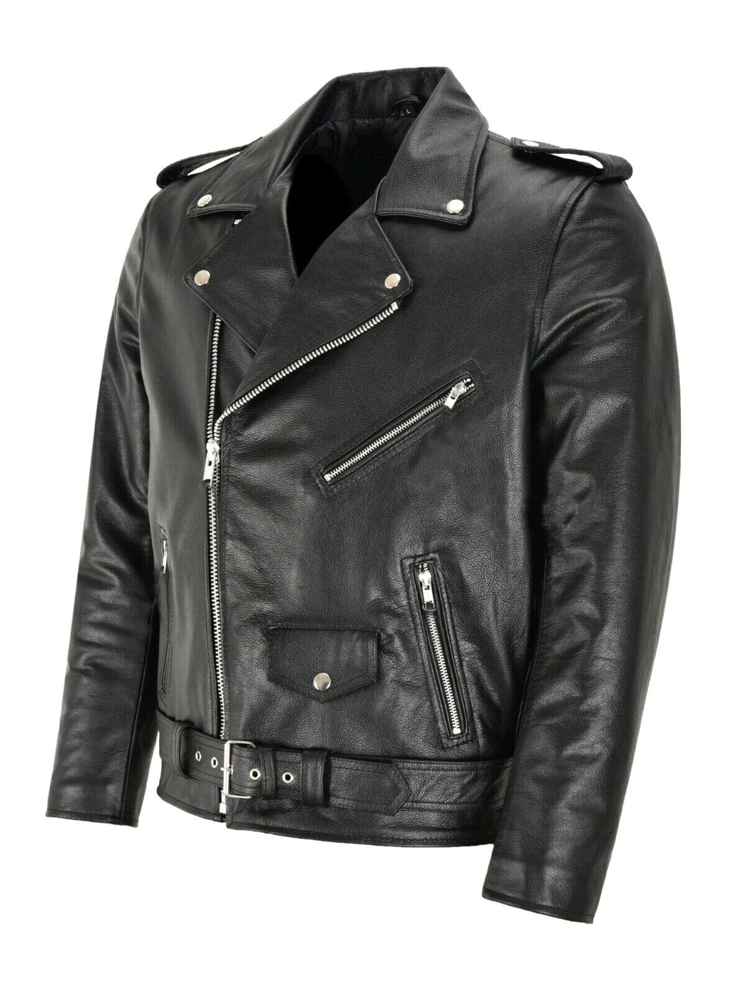 Miles Sutton | Black Leather Biker Jacket for Men