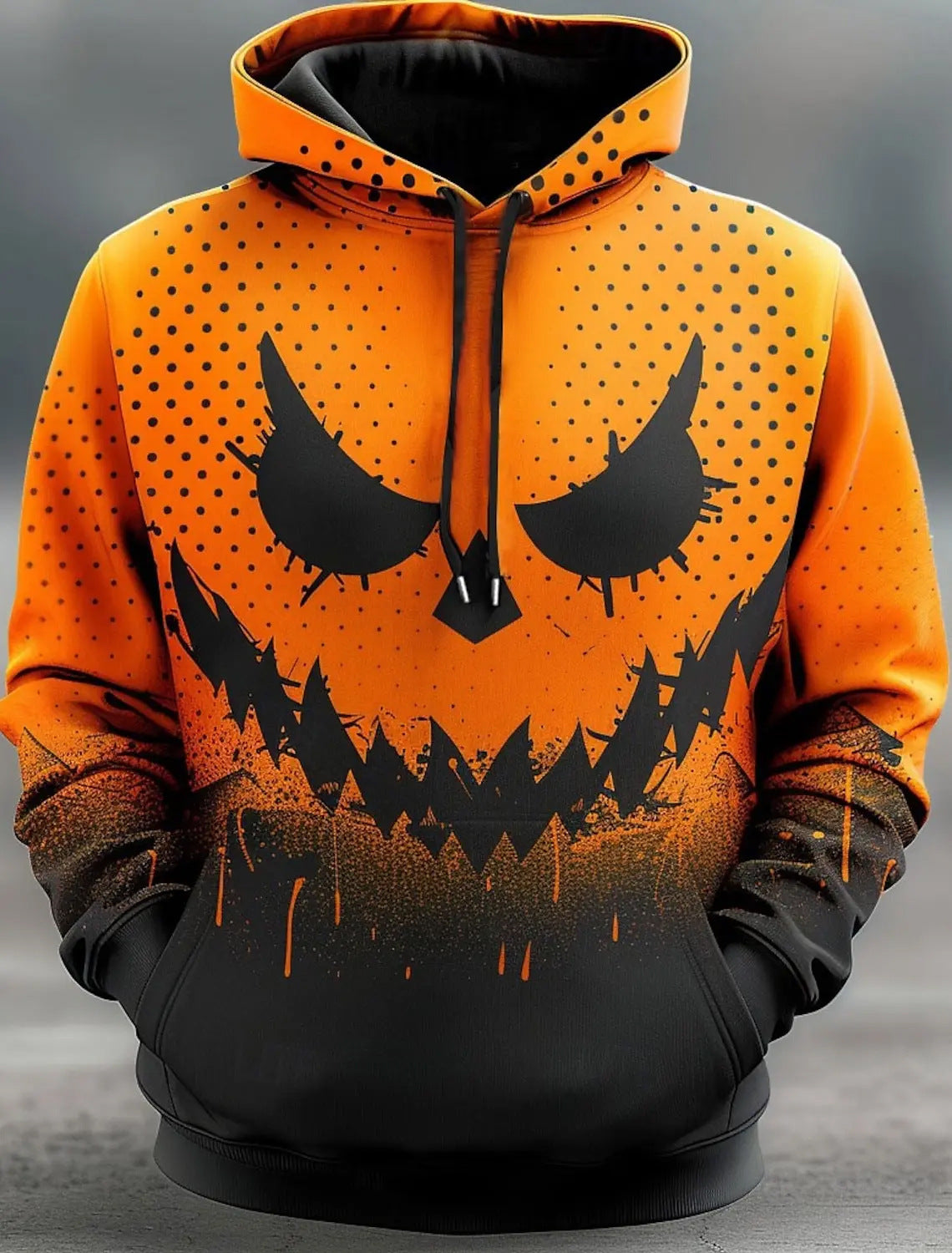 Malcolm Ferris | Glow-Print Pumpkin Hoodie For Men