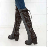 Isolde Chamberlain | Lace-Up Over-the-Knee Chunky Heel Boots