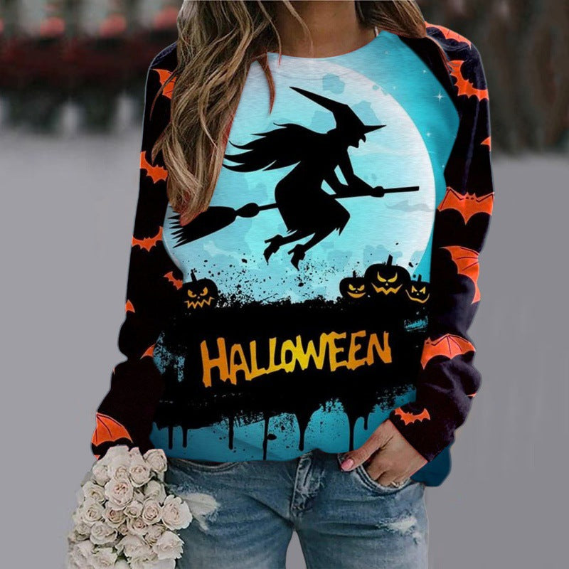 Edith Sowerby | Witch Halloween Sweater With Moonlit Print