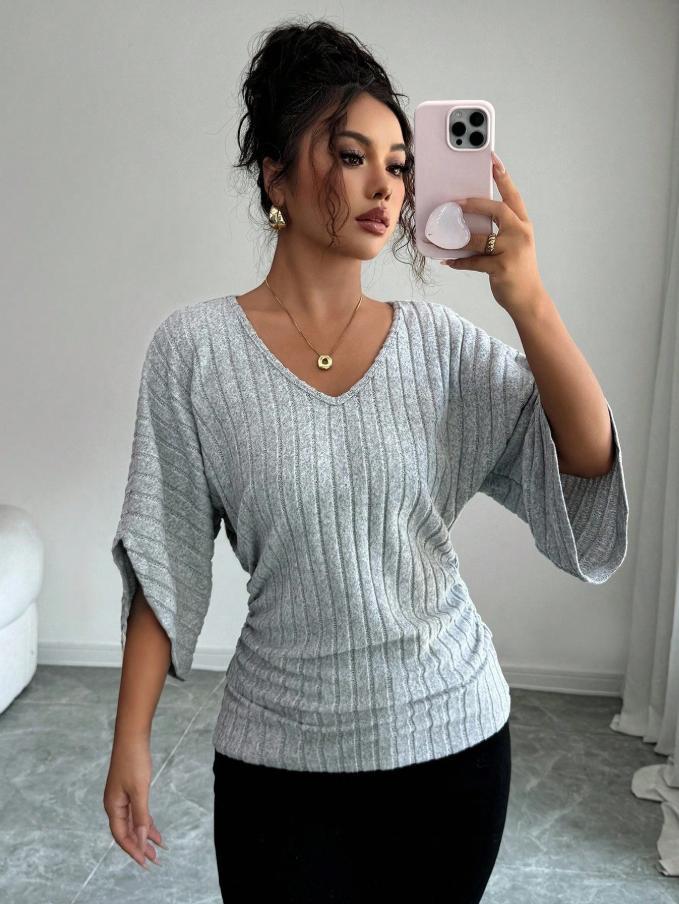 Daisy Edwards | Ribbed Knit V-Neck Top