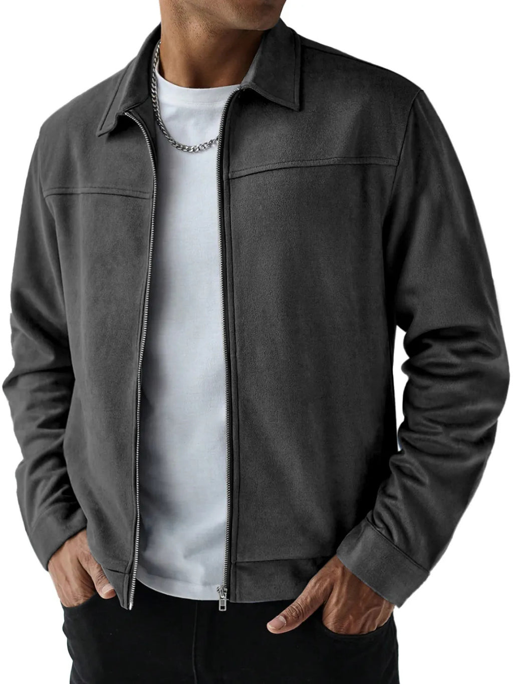Angus Whitfield | Olive Suede-Effect Mens Jacket