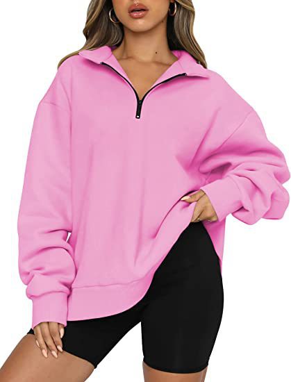 Eliza Sutcliffe | Blue Oversized Zip Collar Sweatshirt
