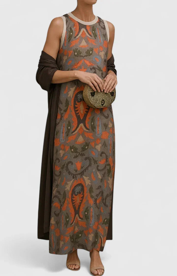 Georgina Wexford | Ikat Print Maxi Dress With Matching Stole