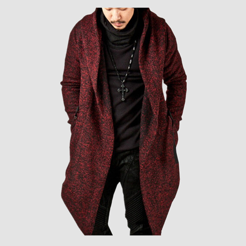 Lionel Fitzwilliam | Marled Knit Mens Jacket with Asymmetric Hem