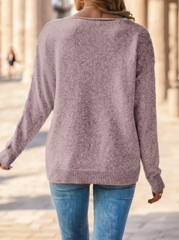 Susannah Fenwick | Pointelle Knit V-Neck Sweater