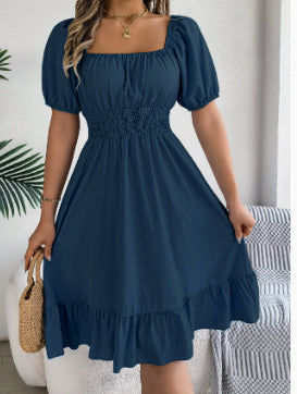 Lydia Crane | Square Neck Summer Dress With Puff Sleeves