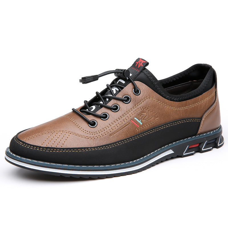 Duncan Sinclair | Grey Leather Lace-Up Casual Shoes For Men