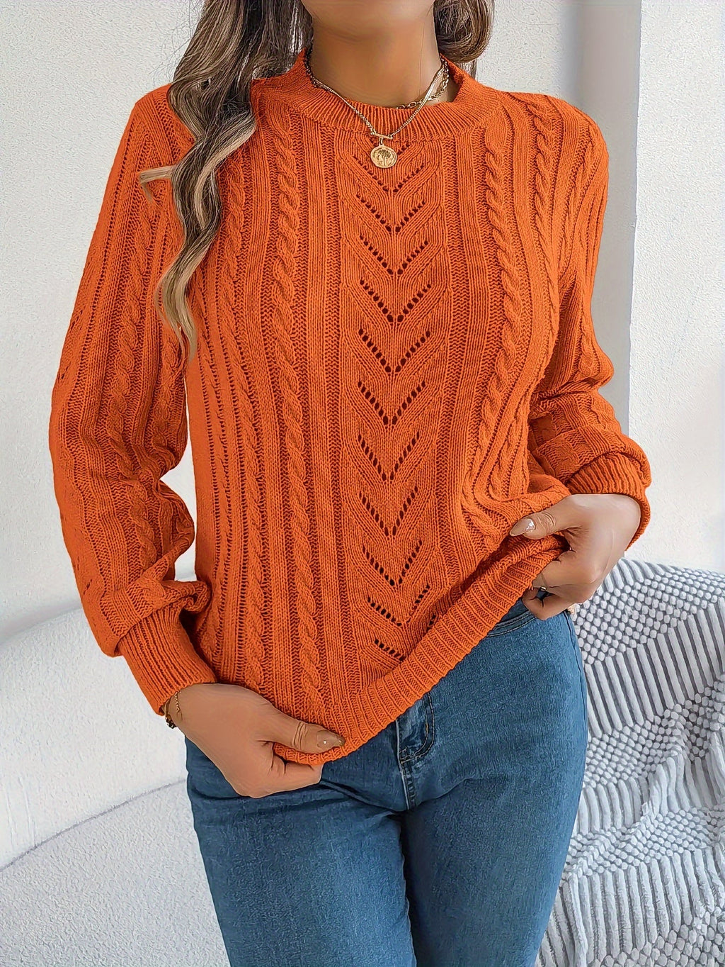 Verity Clarke | Cable-Knit Textured Sweater For Women