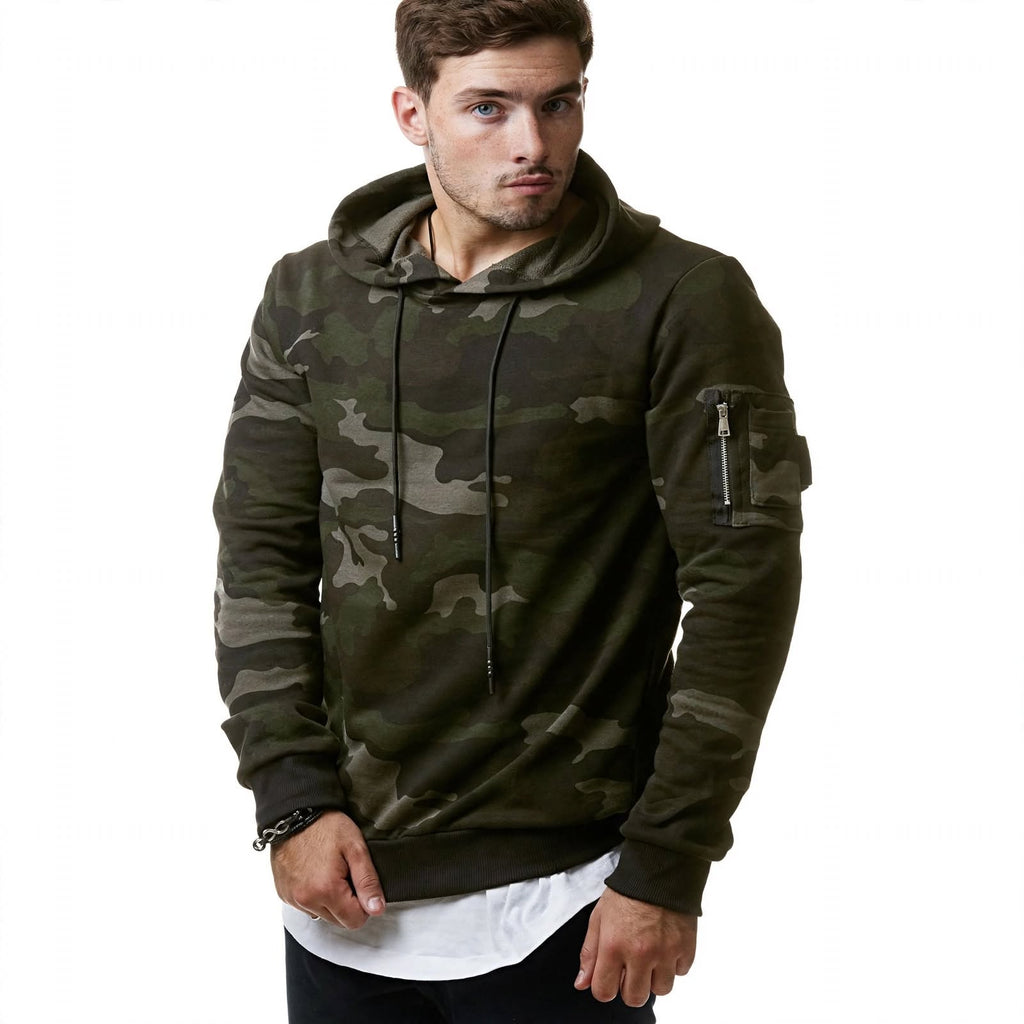 Callum Merchant | Camouflage Hoodie With Zip Sleeve Pocket