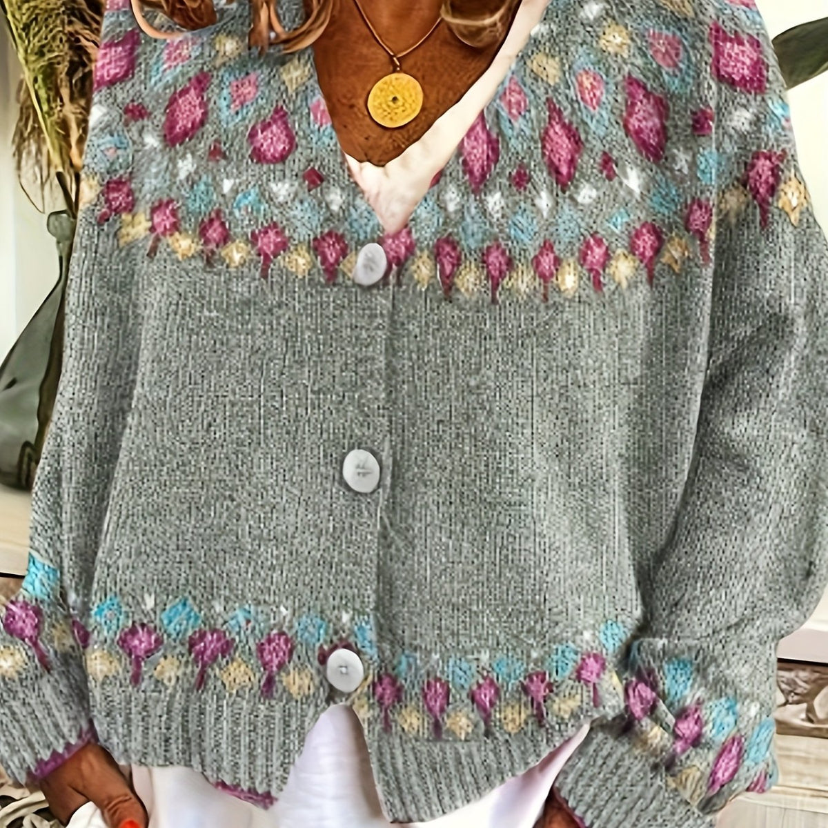 Rhiannon Williams | Nordic Patterned Knit Cardigan