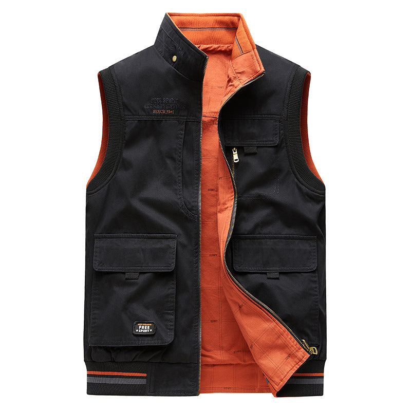 Nigel Ashbourne | Cotton Multi-Pocket Utility Vest for Men