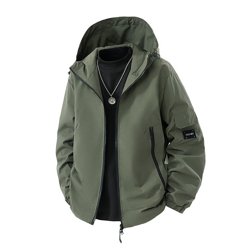 Oliver Bramley | Mustard Yellow Hooded Cargo Mens Jacket