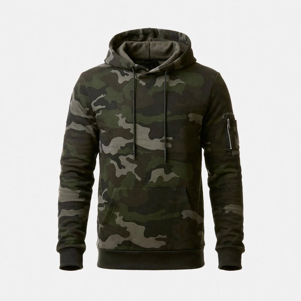 Callum Merchant | Camouflage Hoodie With Zip Sleeve Pocket