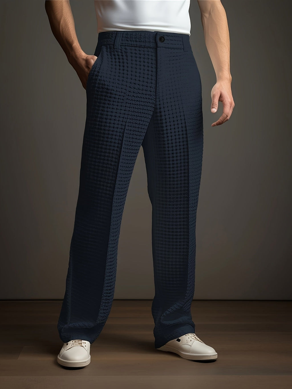 Thomas Wood | Relaxed Textured Trousers For Men