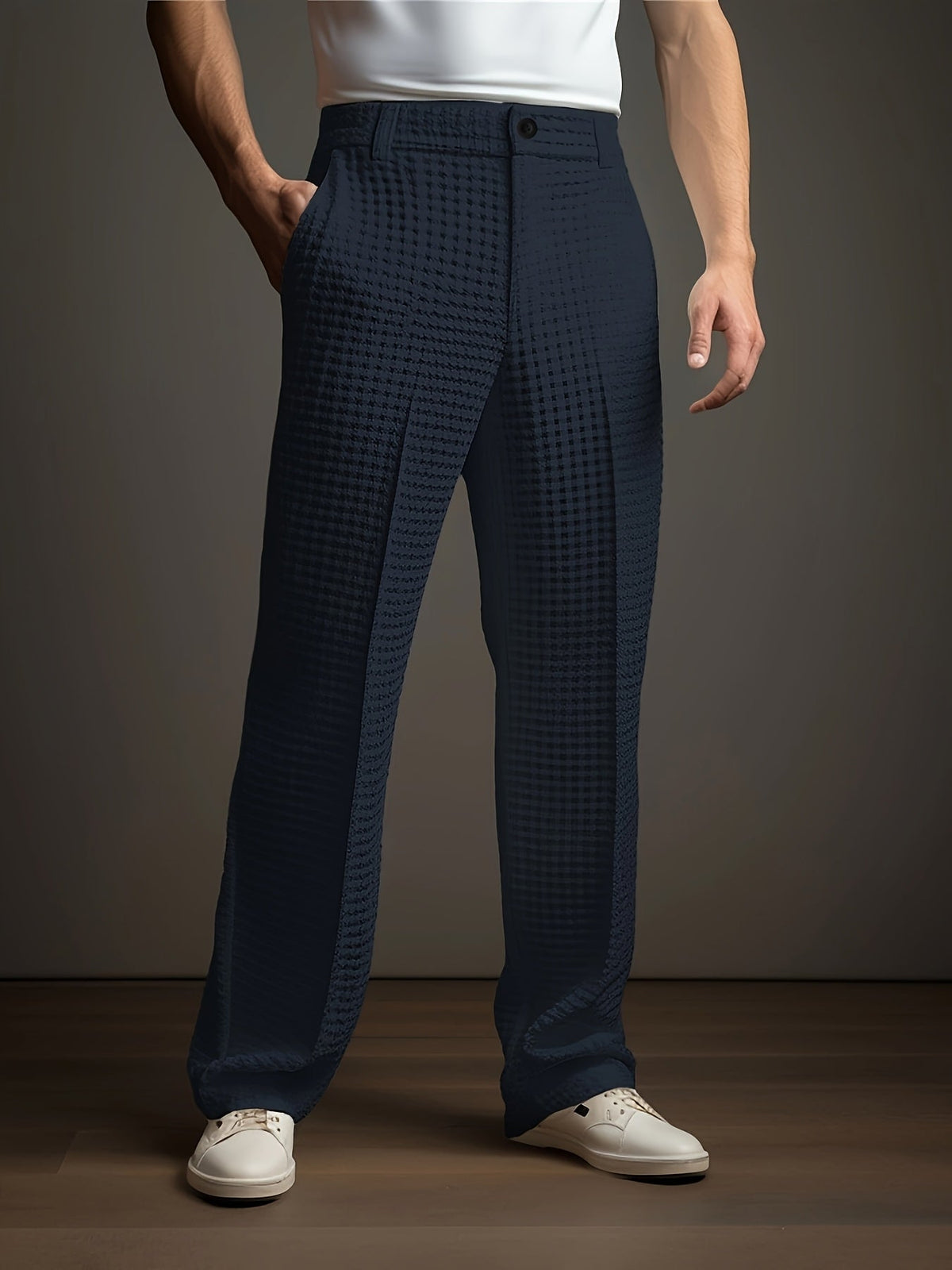Thomas Wood | Relaxed Textured Trousers For Men