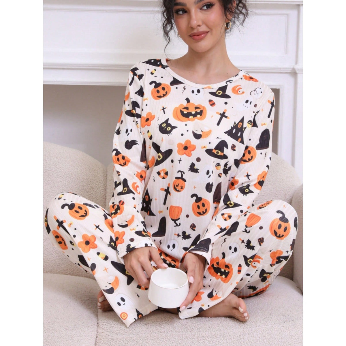 Bridget Coombes | Pumpkin Print Halloween Pyjama Set
